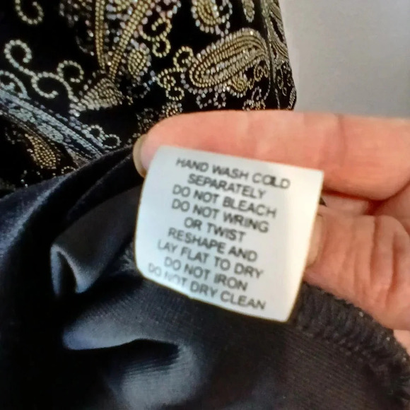 Notations womens Large black velvet layered black sparkly shirt party event - Picture 8 of 10